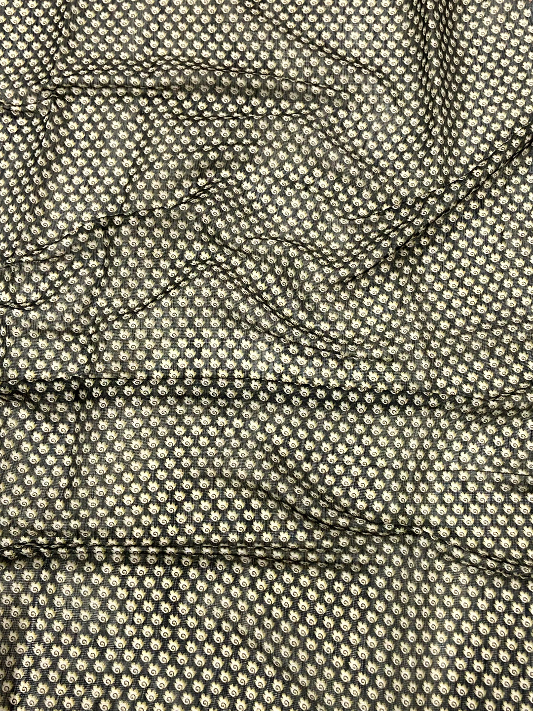 Olive Green Linen Juth Digital Print Saree