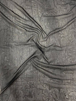 Black Dola Silk Pen Kalamkari Print Saree