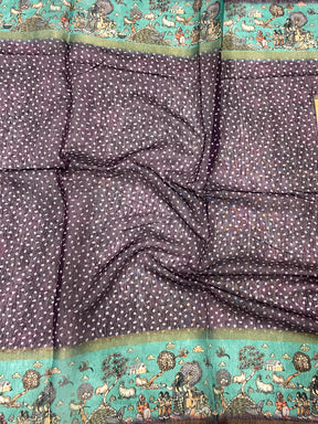 Graceful Soft Chanderi Cotton Bandhej Print Saree