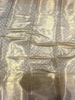 Blush Pink Golden Threadwork Dharmavaram Saree