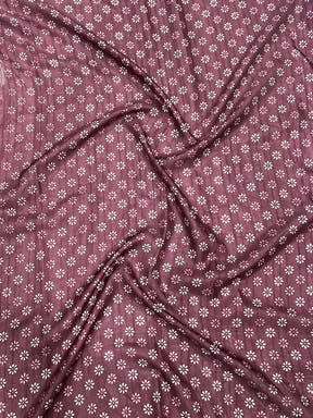Dark Wine Leaf Print Ghicha Handloom Saree