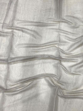 Grey Tussar Floral Leaf Print Saree