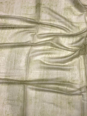 Mint Green Tussar Floral Leaf Print Saree