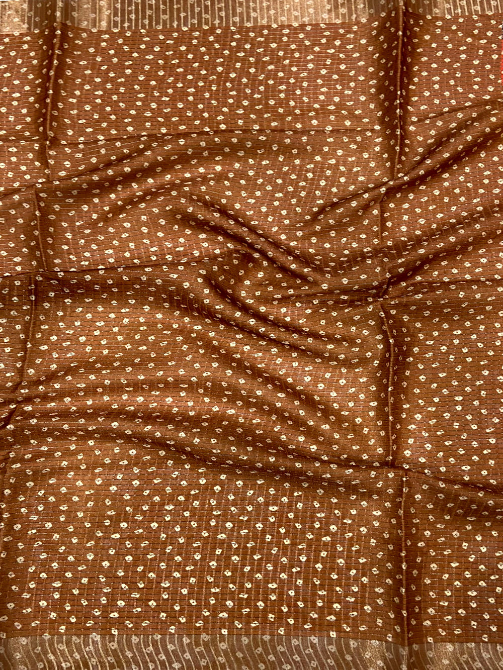 Traditional Silk Blend Bandhani Print Saree


