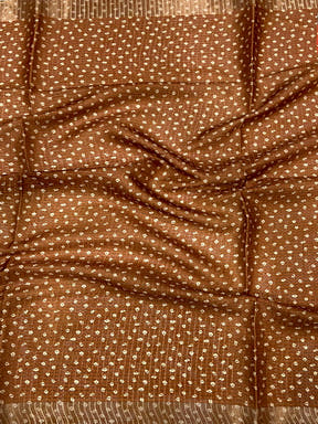 Traditional Silk Blend Bandhani Print Saree

