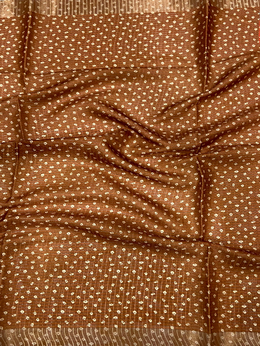 Traditional Silk Blend Bandhani Print Saree

