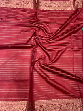 Pink Soft Gadwal Pattu Geometric Saree