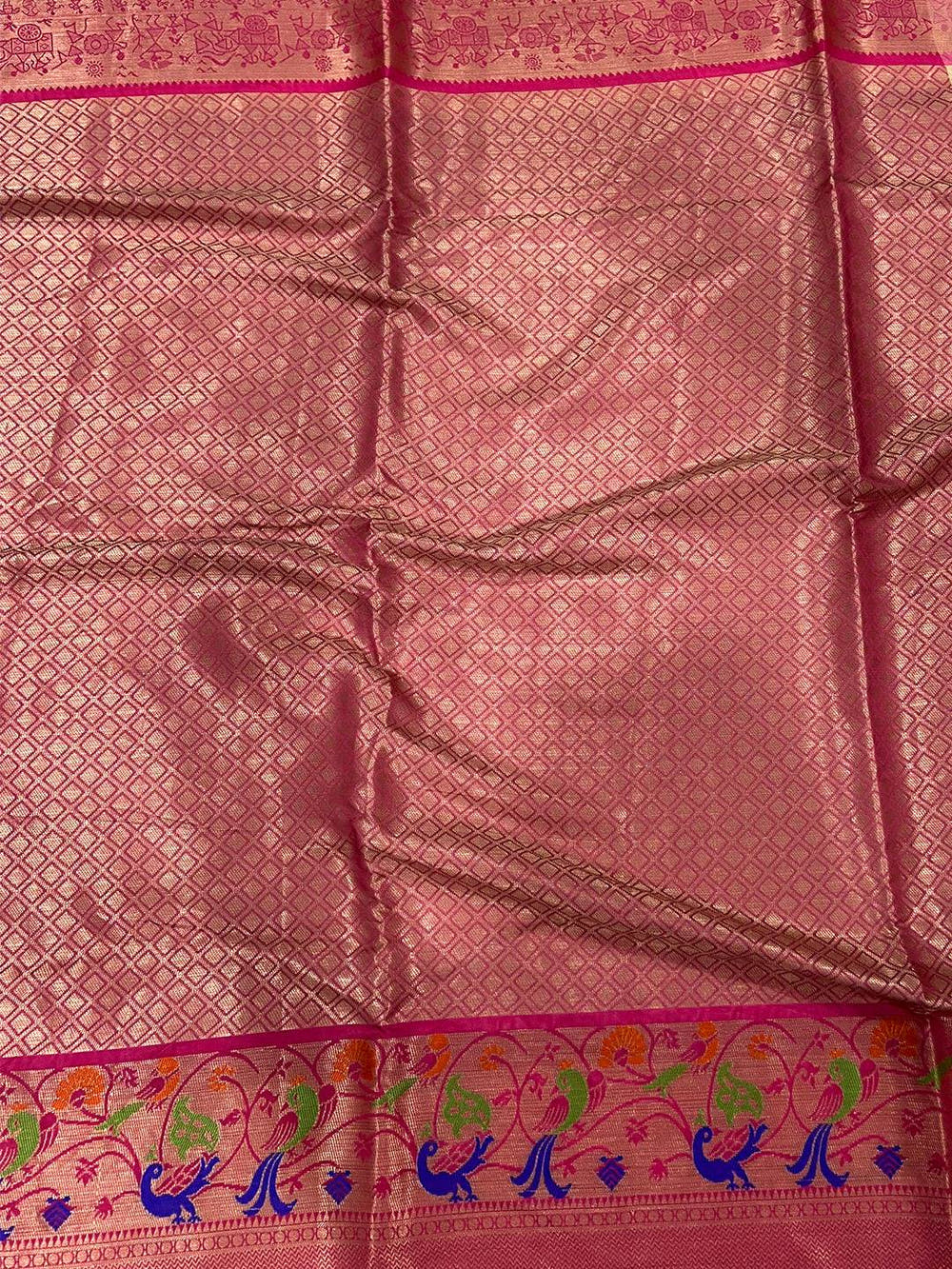 Heritage Kora Muslin Floral Kalamkari Saree