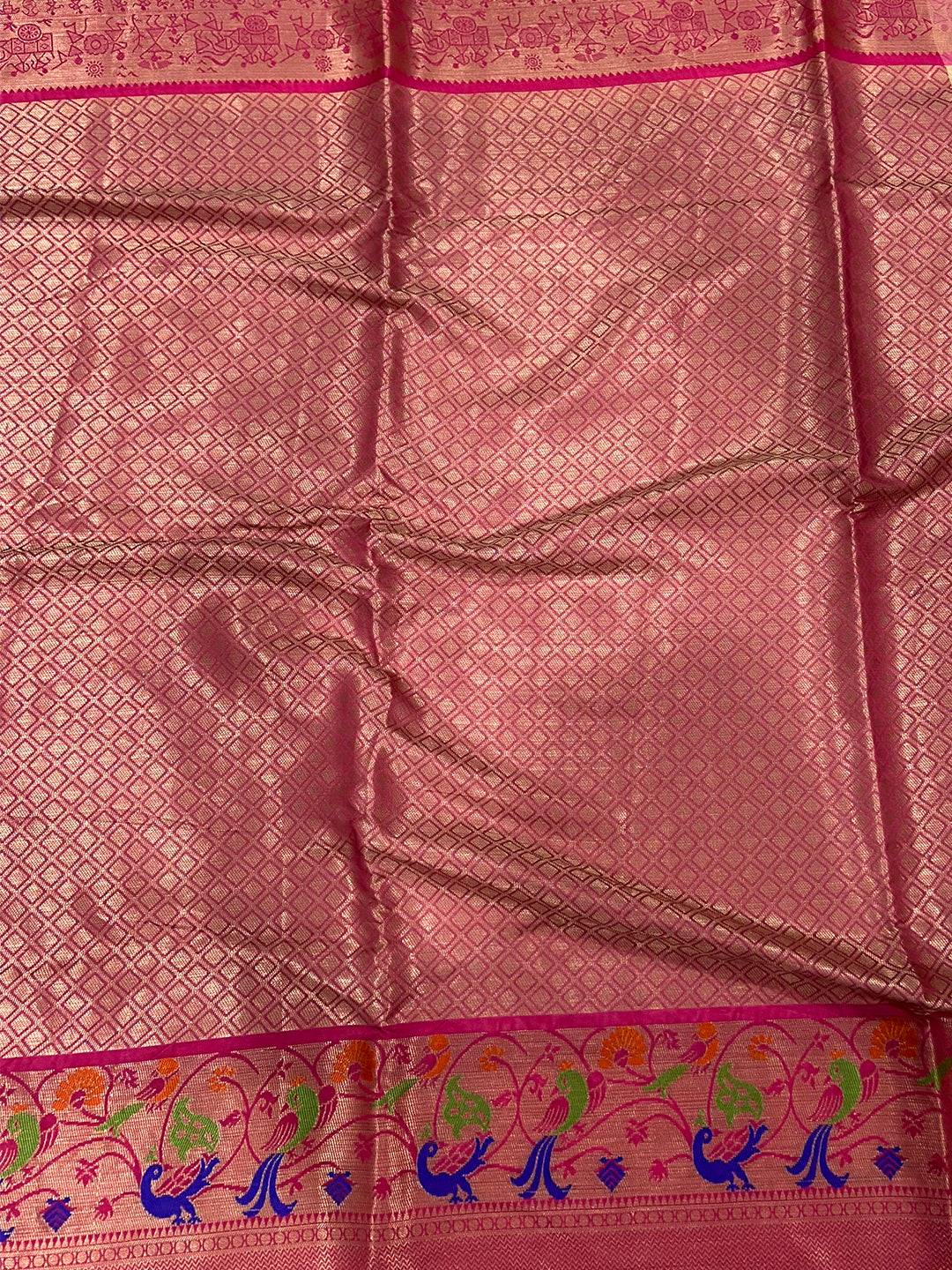 Heritage Kora Muslin Floral Kalamkari Saree