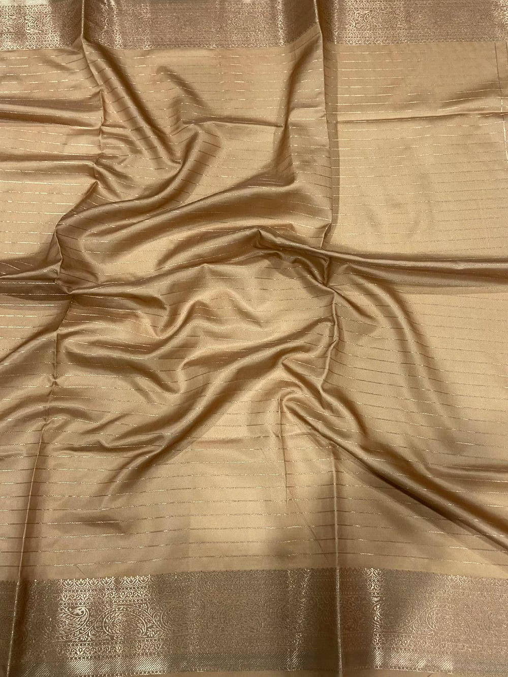 Cream Banarasi Silk Digital Printed Saree