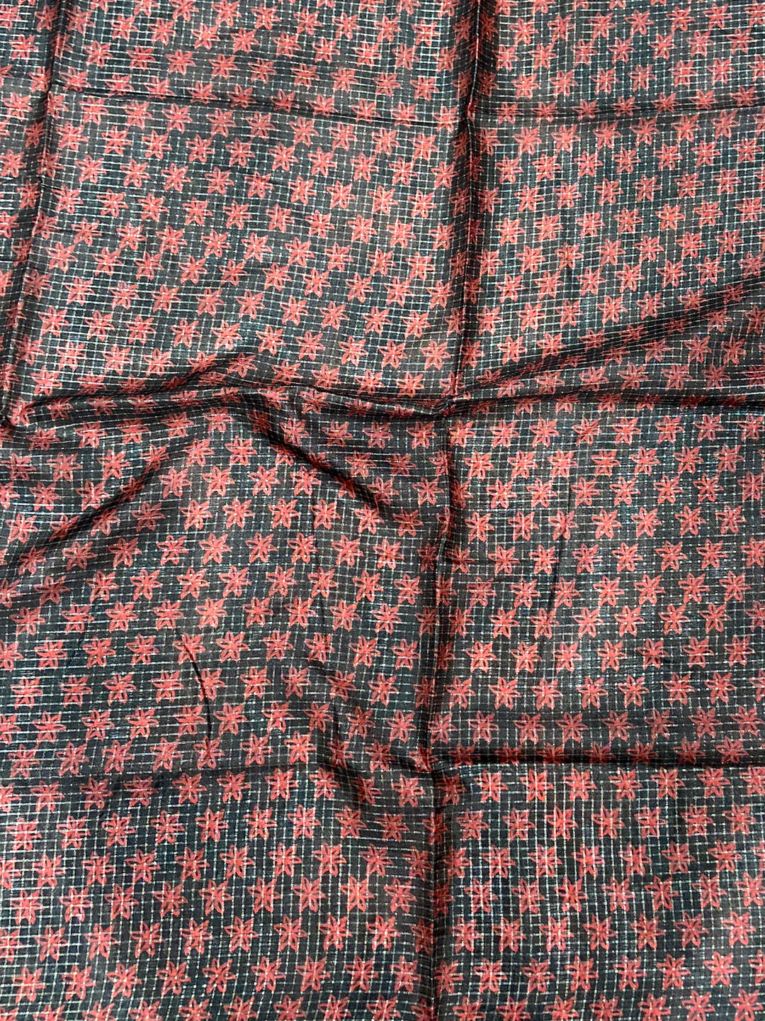 Blush Pink Tissue Chanderi Japanese Print Saree