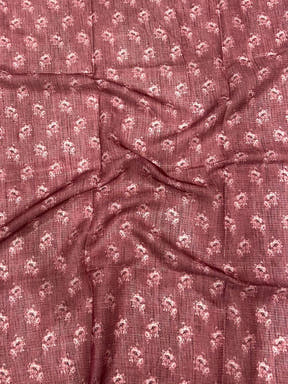 Dusty Mauve Floral Cut Work Kota Saree