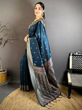Celebrity Katan Silk Thread Work Saree