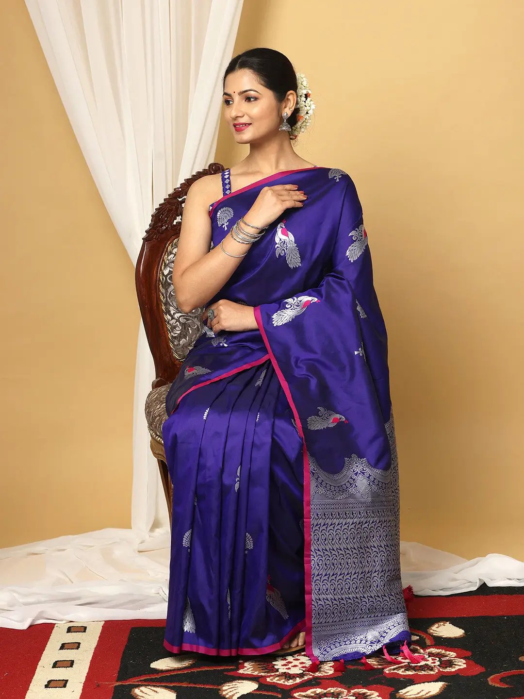  Pure Banarasi Katan Silk Kanchi Zari Weaving Saree