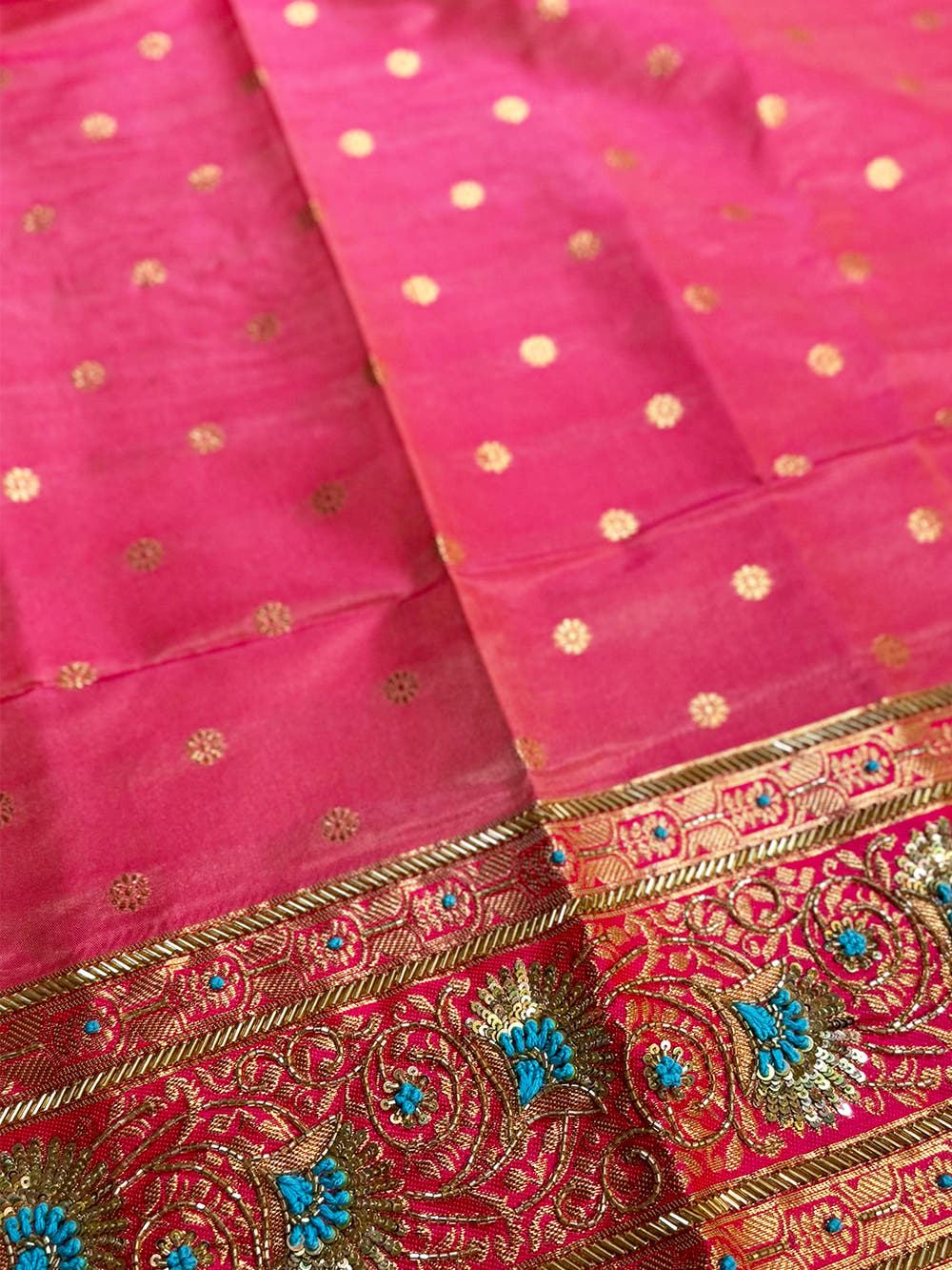 Sky Blue Soft Silk Kanjivaram Saree With Maggam Blouse