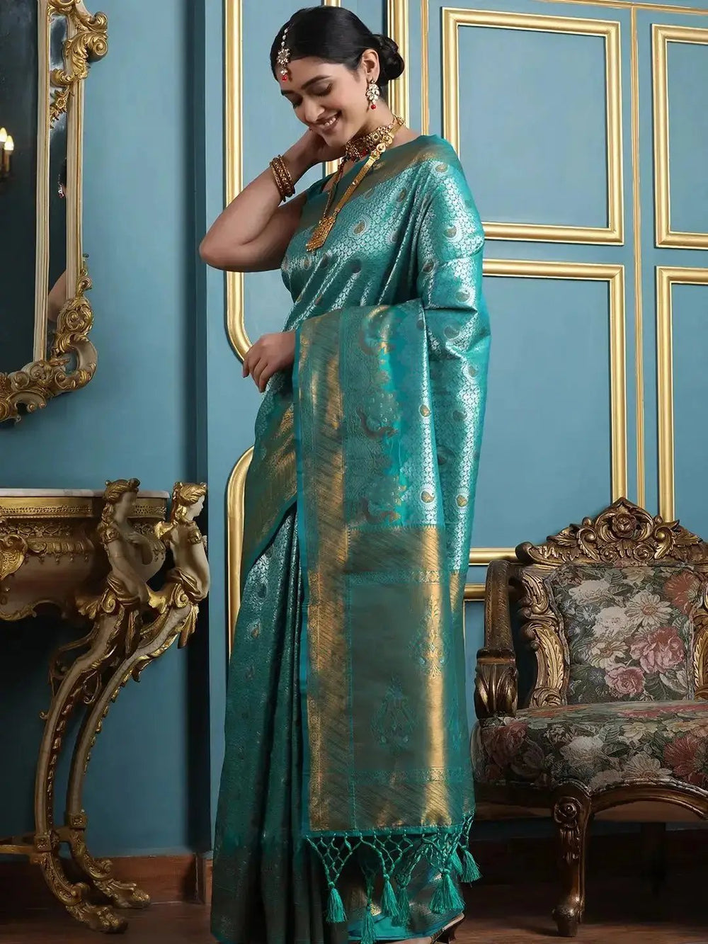 Kanjivaram Silk Saree with Zari Work 