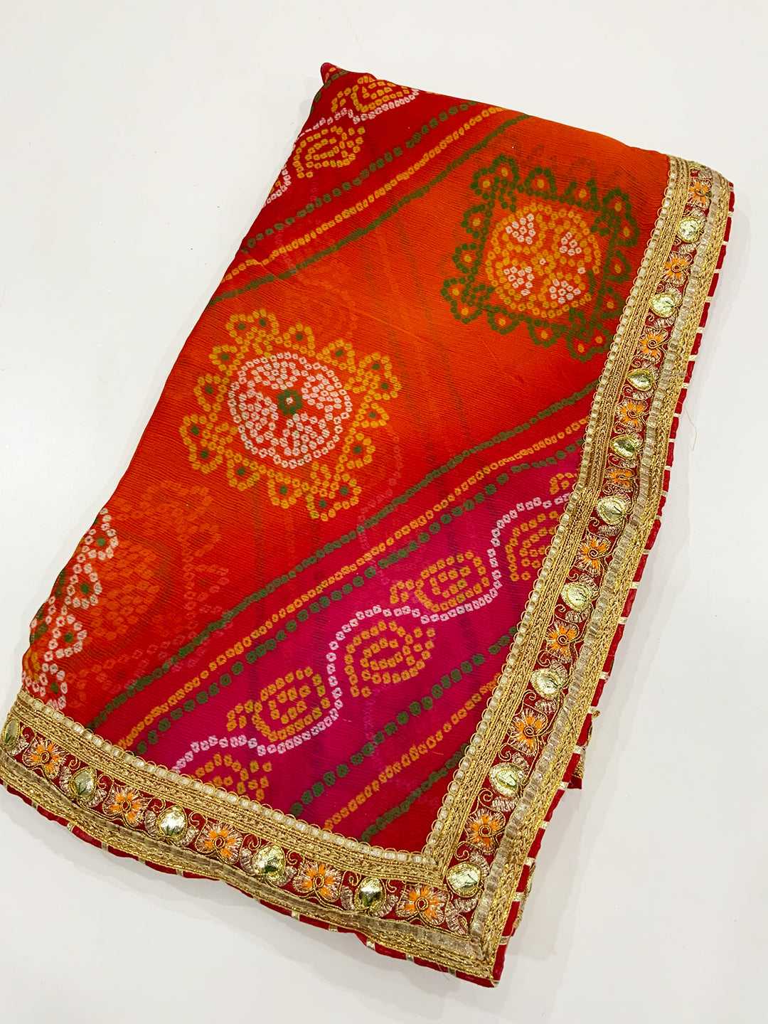 Bandhani Beauty Foil Work Saree