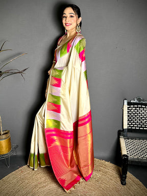 Classic Kanchi Rudraksha Zari Butta Saree