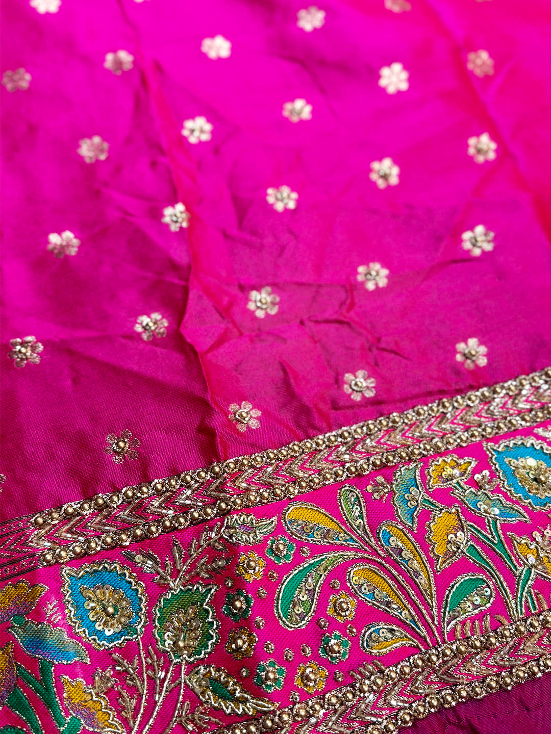 Black Soft Semi Silk Minakari Weave Saree With Maggam Blouse