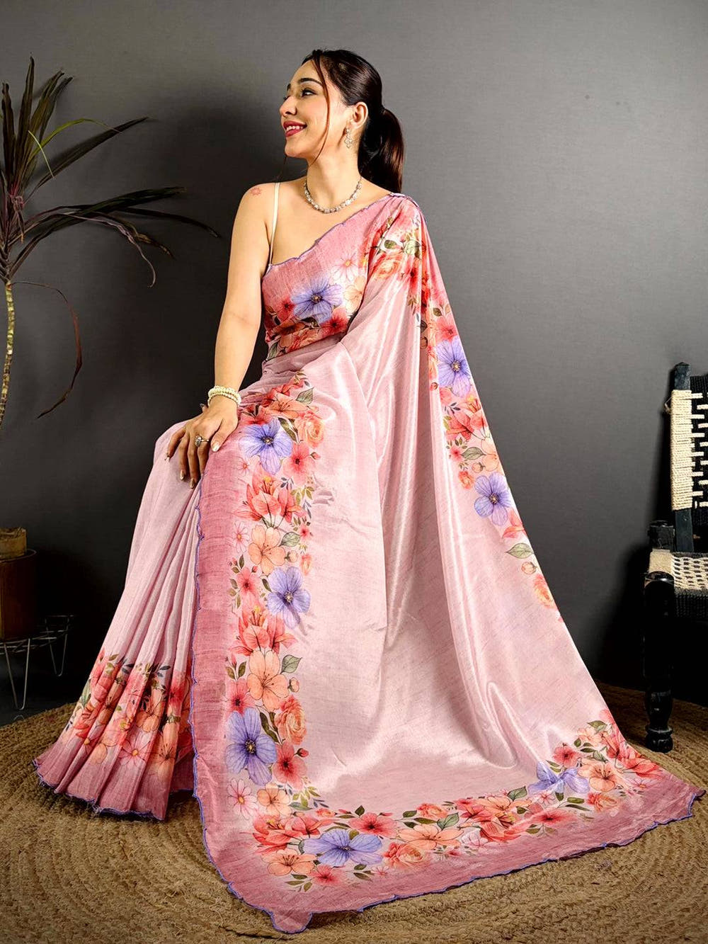 Regal Soft Chiffon Resham Cutwork Saree