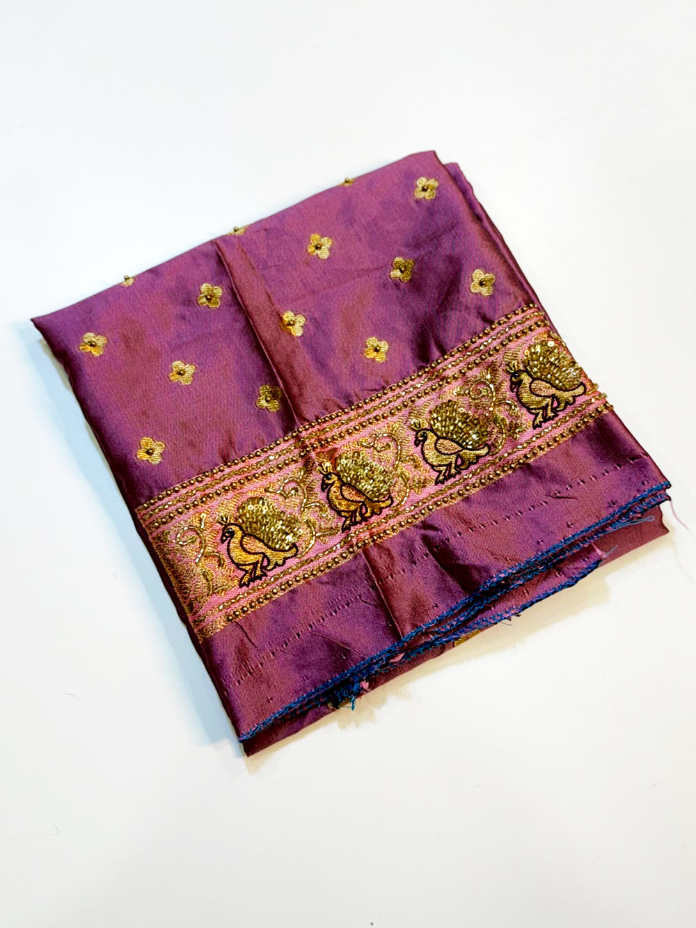 Brown Soft Gadwal Silk Saree With Maggam Blouse
