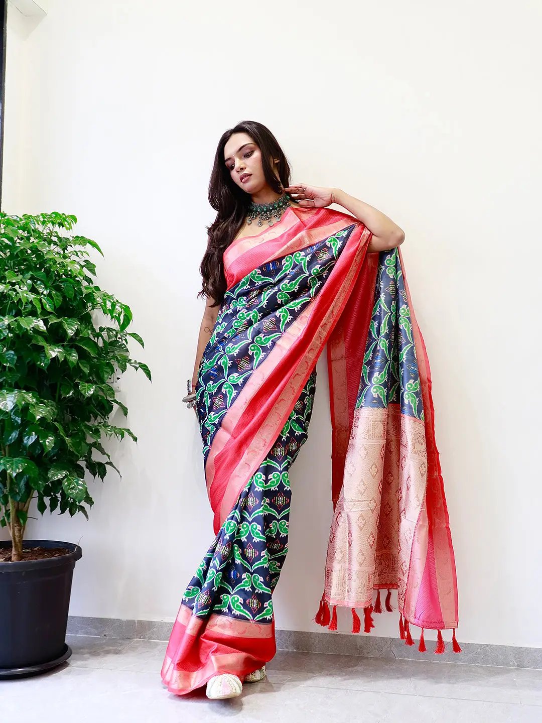 Gadwal Soft Silk Pochampally Digital Print Sarees