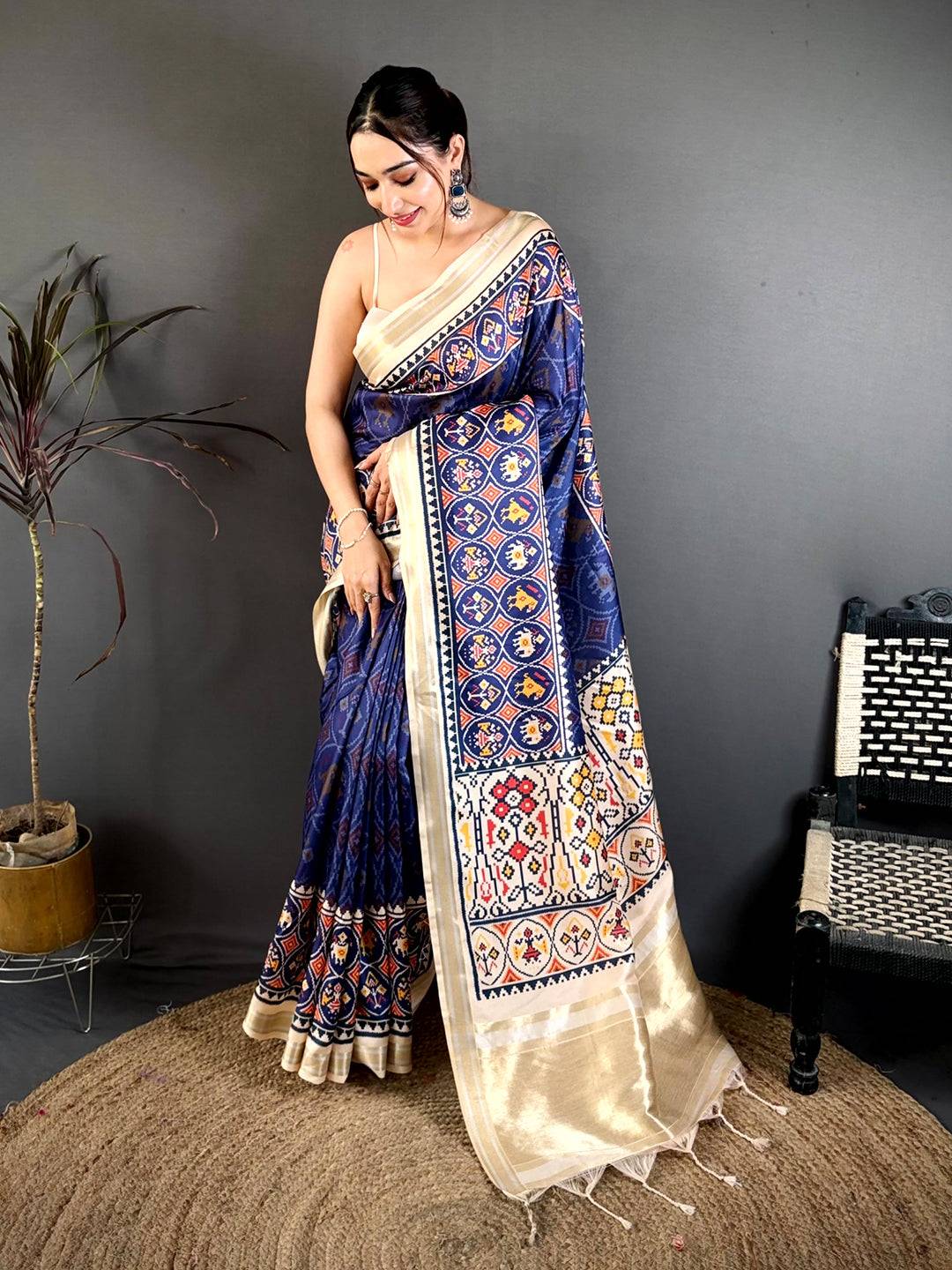 Majestic Navy Soft Kanchi Silk Saree