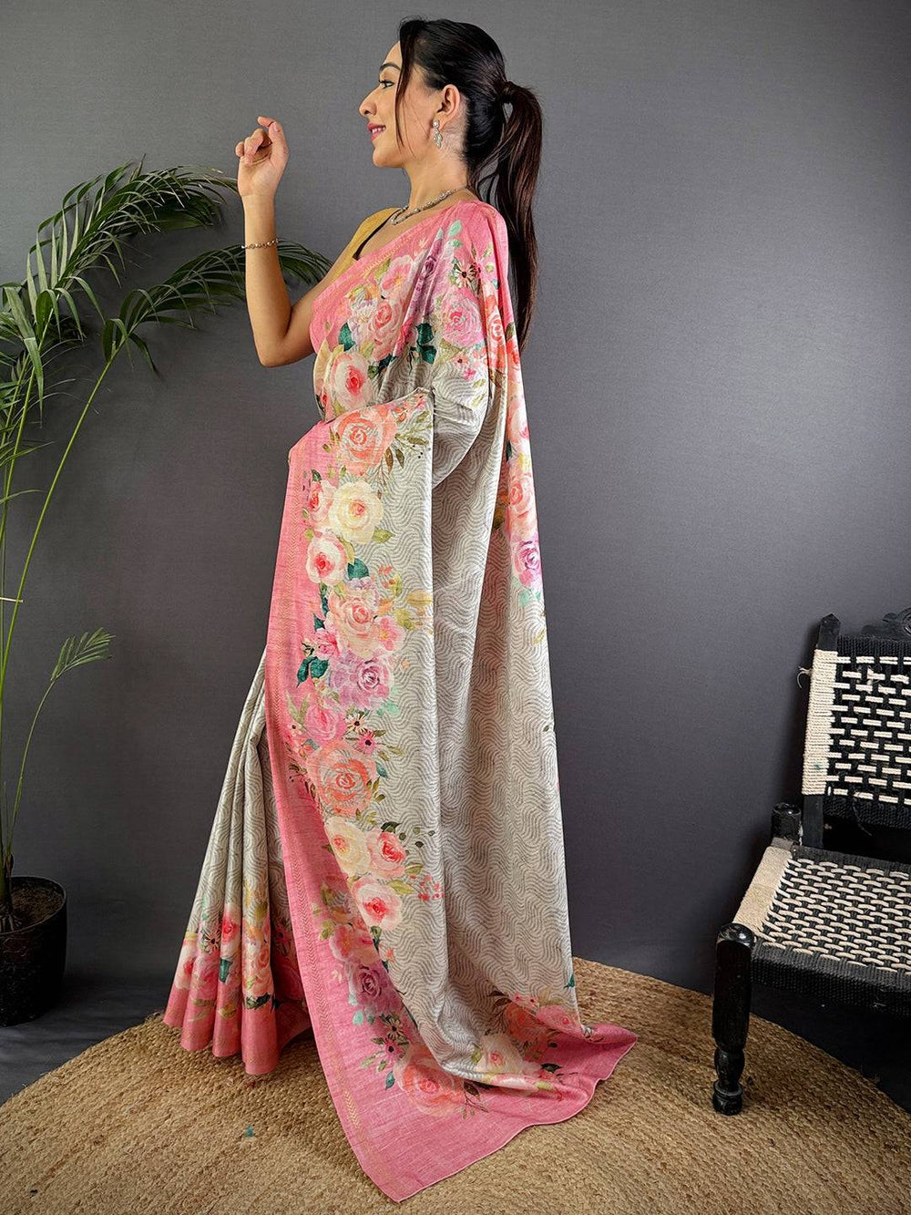 Sky Tussar Ghicha Silk Saree