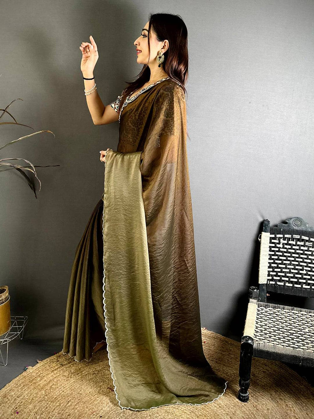 Radiant Printed Silk Cutwork Border Saree