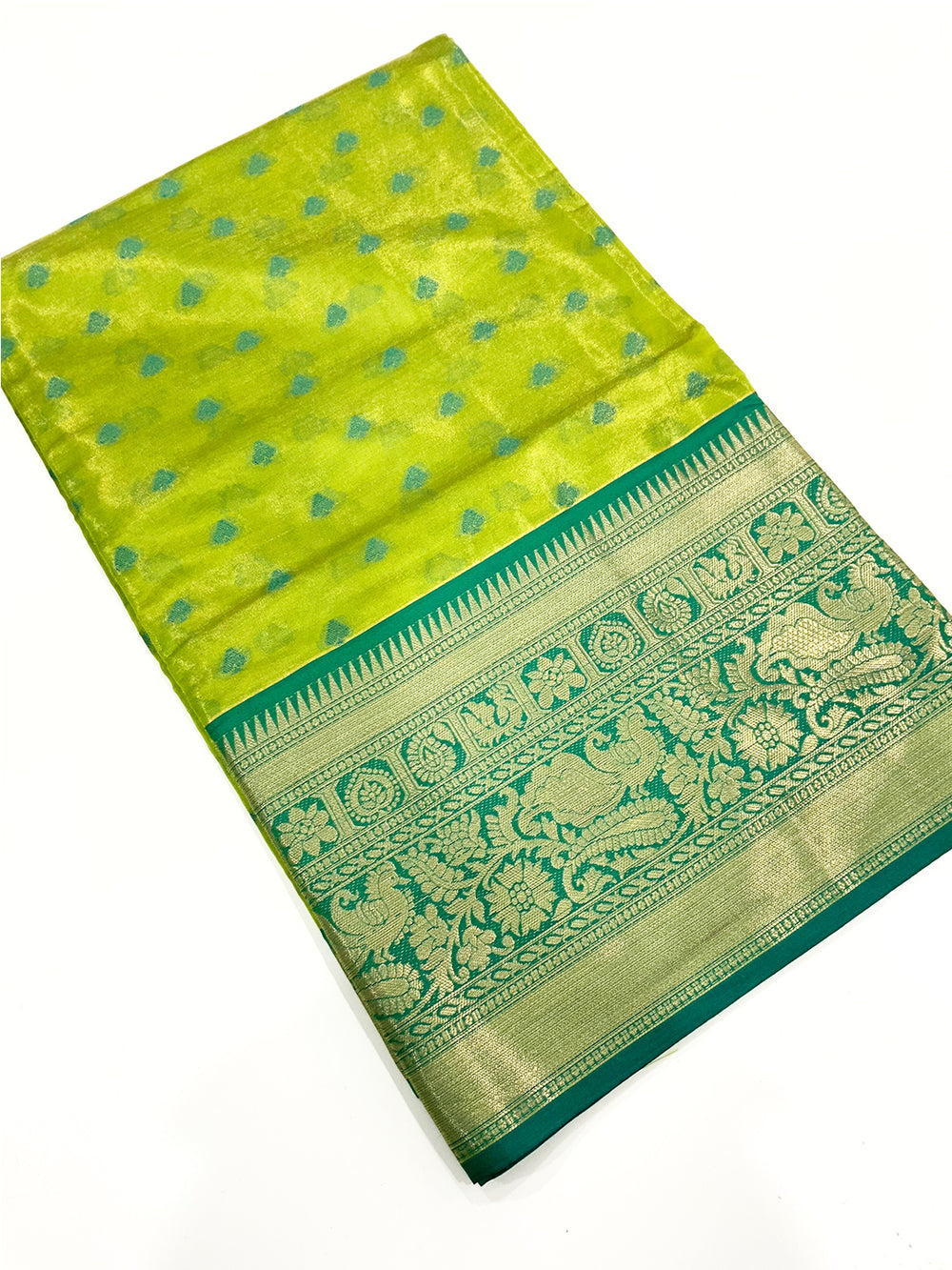 Green Kanjivaram Zari Tissue Saree