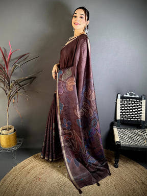 Classic Tussar Ghicha Katha Art Saree