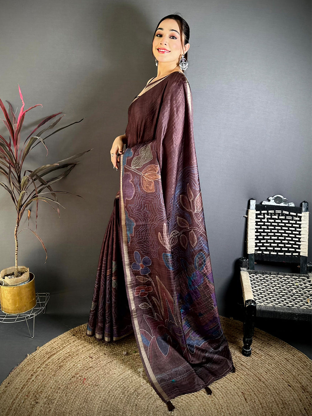 Classic Tussar Ghicha Katha Art Saree