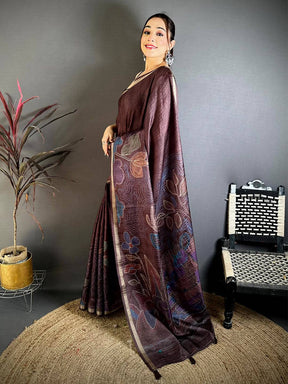 Classic Tussar Ghicha Katha Art Saree