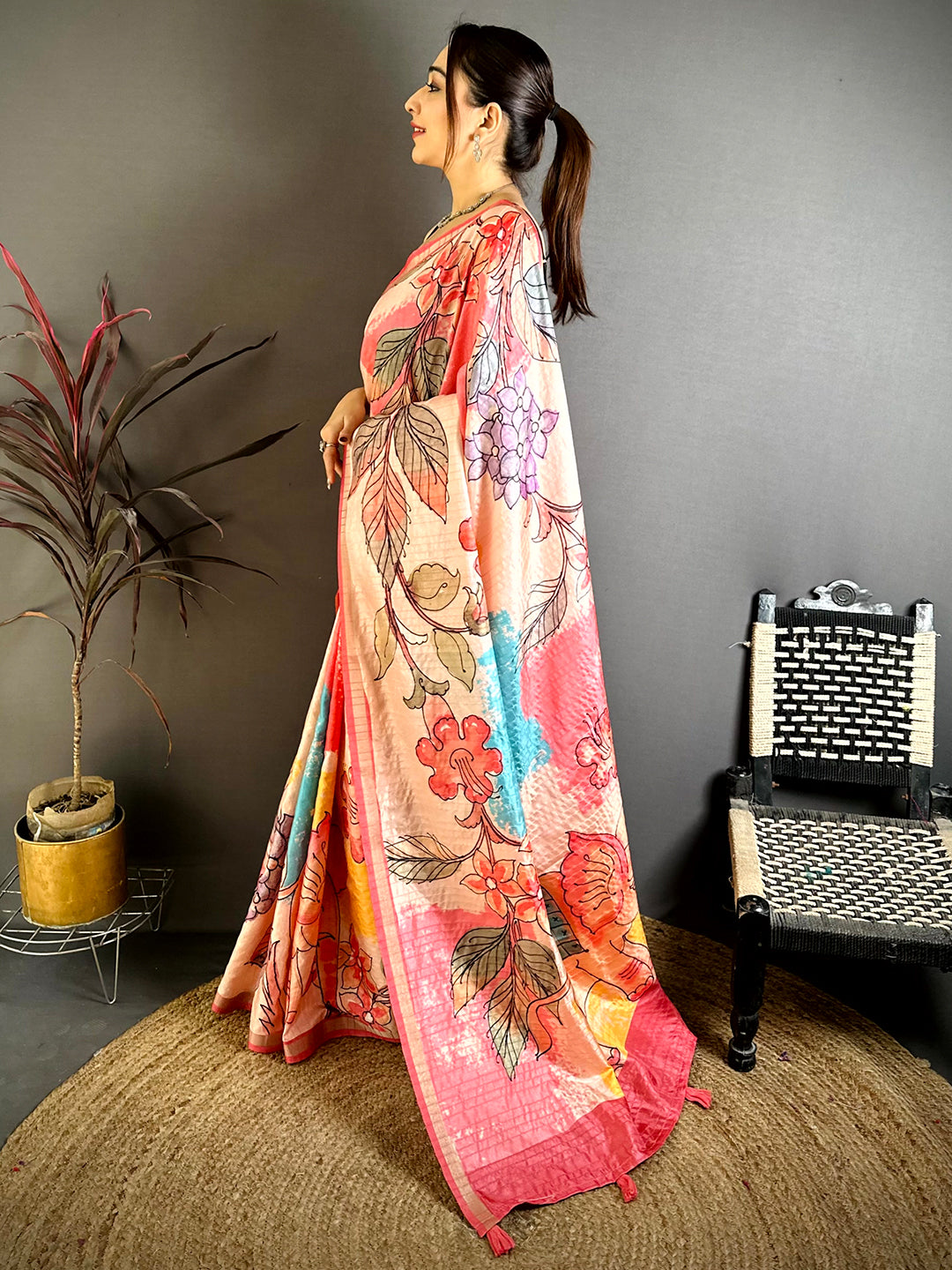 Radiant Tussar Ghicha Printed Saree