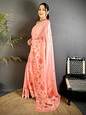 Regal Soft Chinnon Chiffon Floral Saree