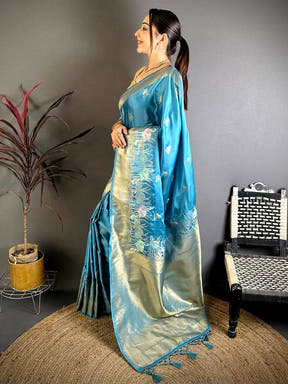 Heritage Minakari Satin Silk Saree


