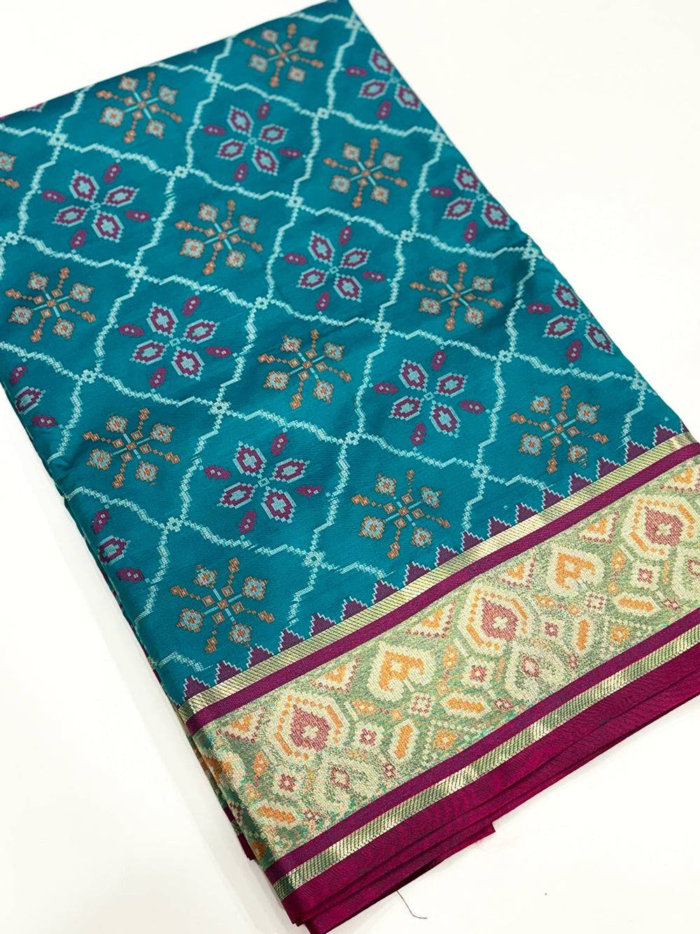 Vibrant Pochampally Patola Silk Saree