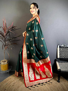 Green Grace Soft Silk Gadwal Saree
