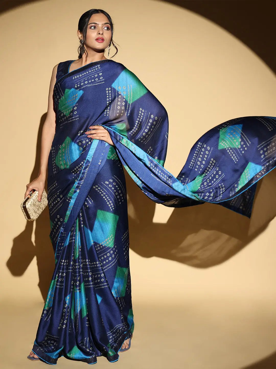 Soft Georgette Multi Colored Party Wear Designer Saree