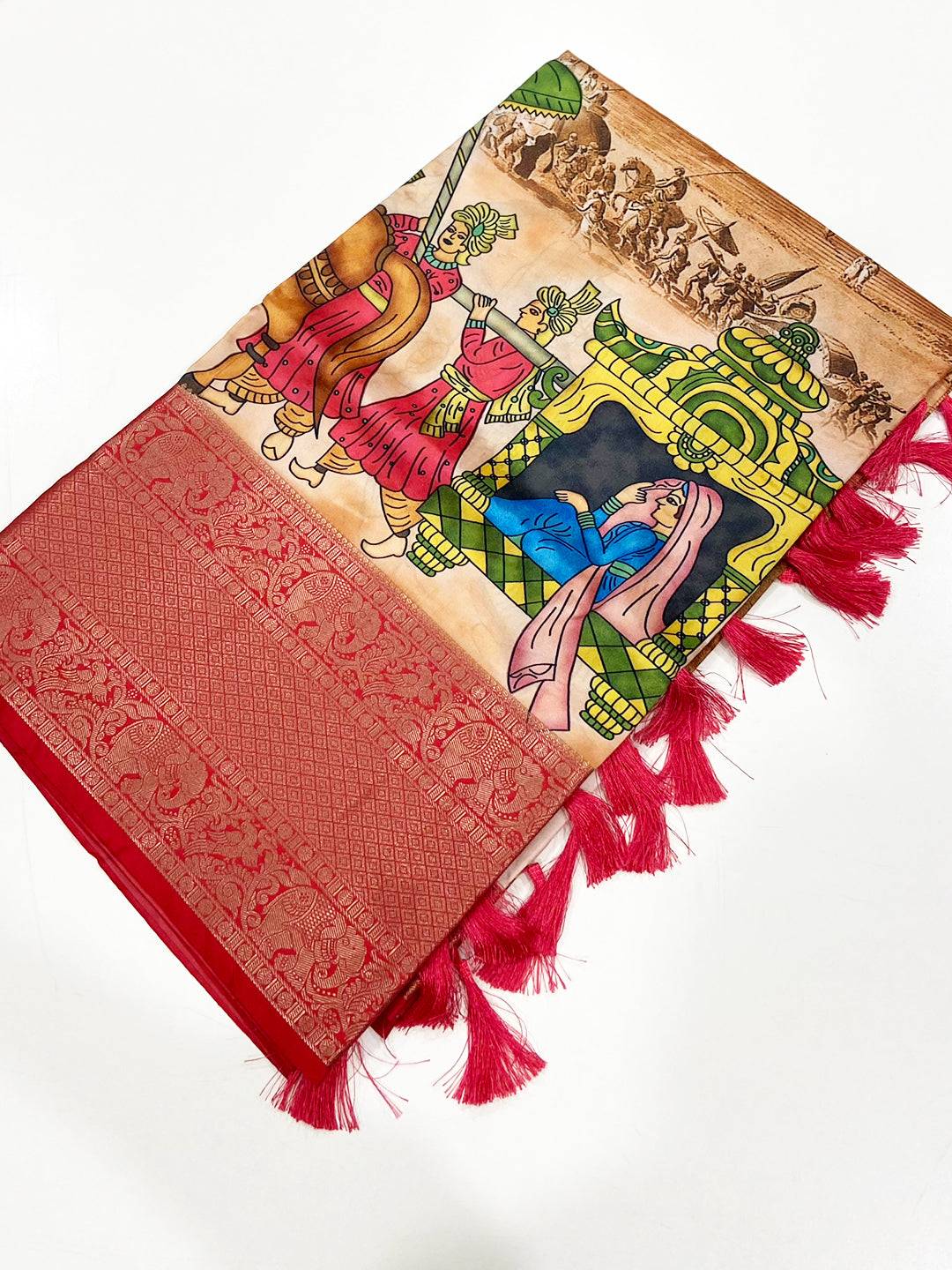 Artistic Soft Banarasi Silk Digital Print Saree