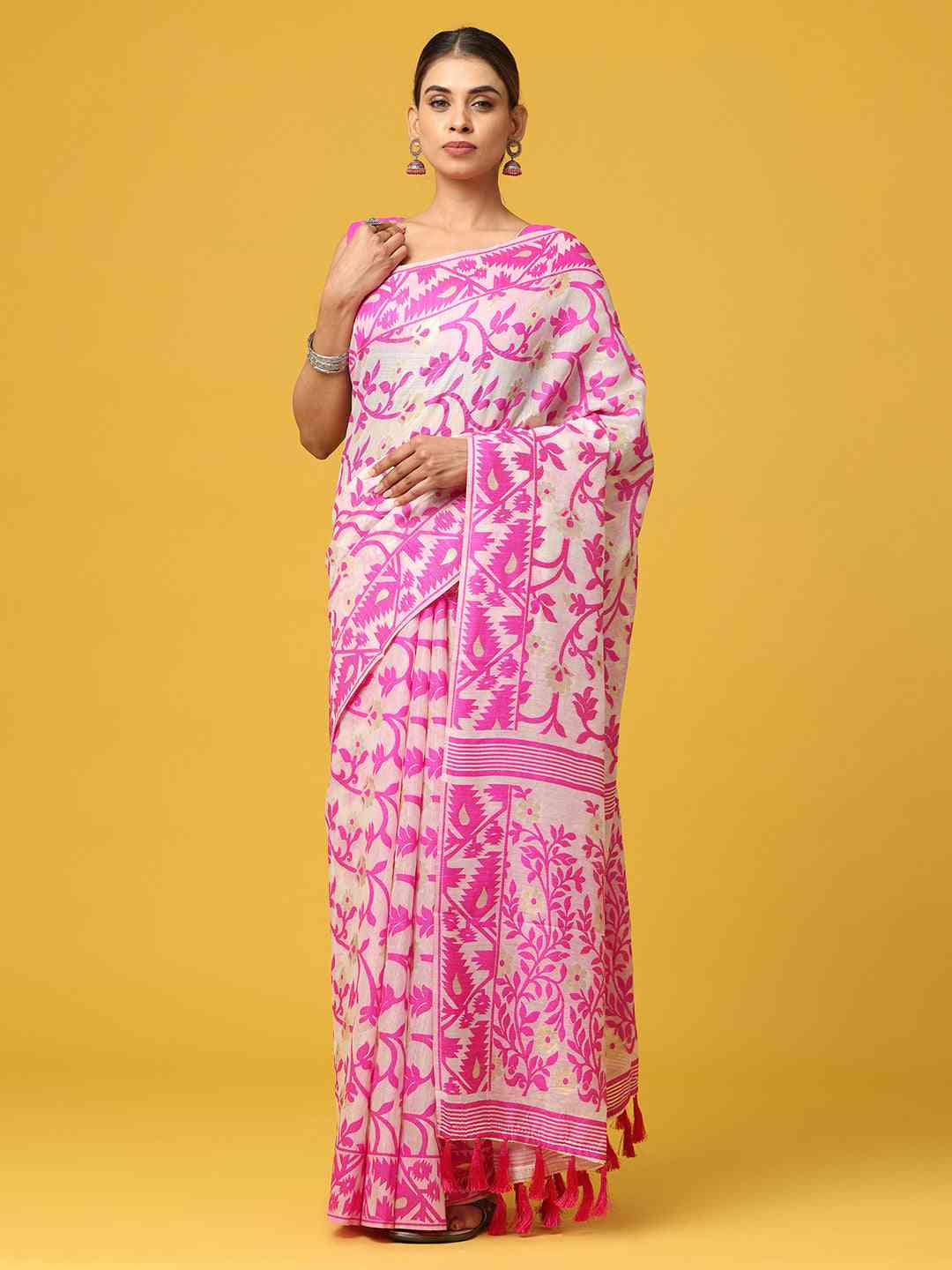  Dhakai Jamdani Cotton Silk Saree