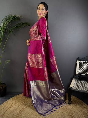 Wine Majesty Soft Silk Saree