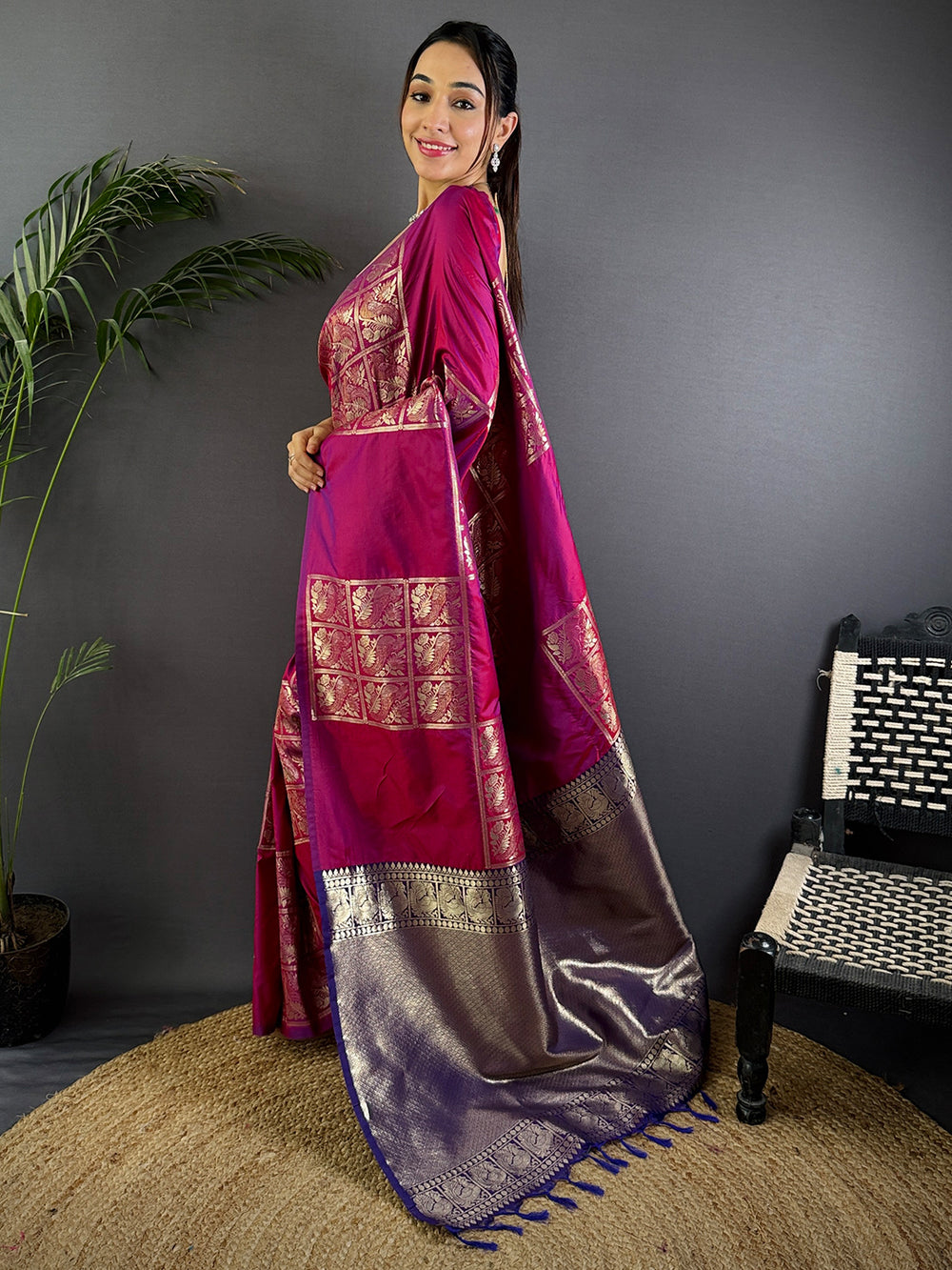 Wine Majesty Soft Silk Saree