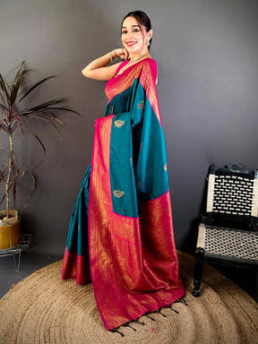 Soft Gadwal Pattu Minakari Butta Saree


