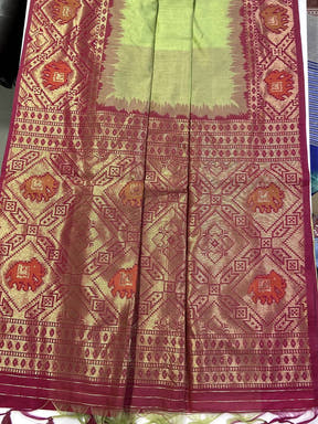 Regal Pista Silk Zari Weaving Saree