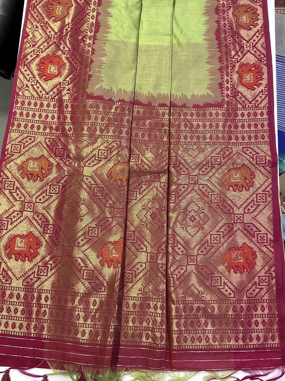 Regal Pista Silk Zari Weaving Saree