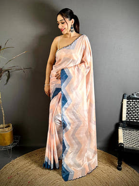 Classic Ombre Zigzag Chinnon Chiffon Saree