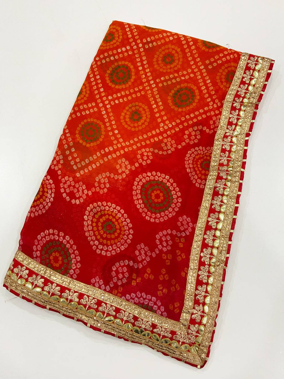 Royal Foil Work Bandhej Saree