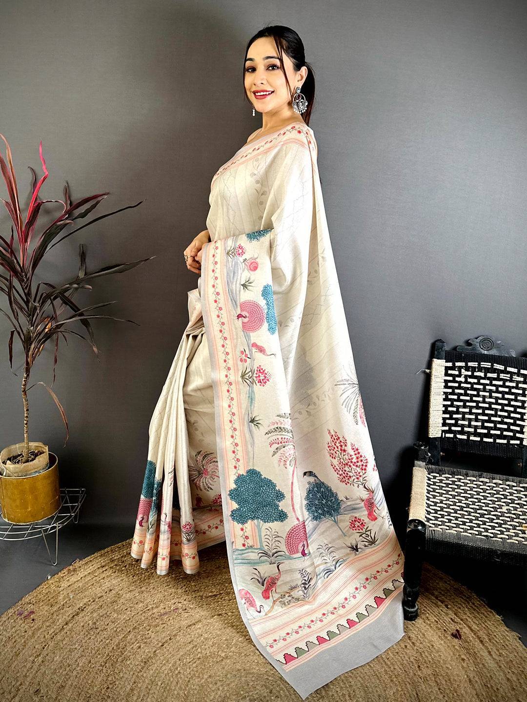 Heritage Pichwai Peacock Tussar Saree