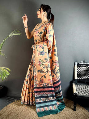 Graceful Pastel Kalamkari Saree


